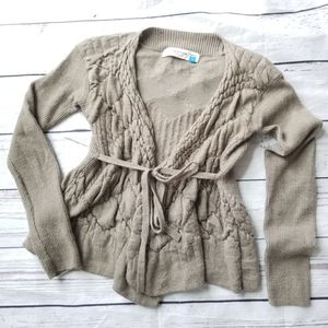 Anthropologie Sparrow Opole Textured Tie Cardigan